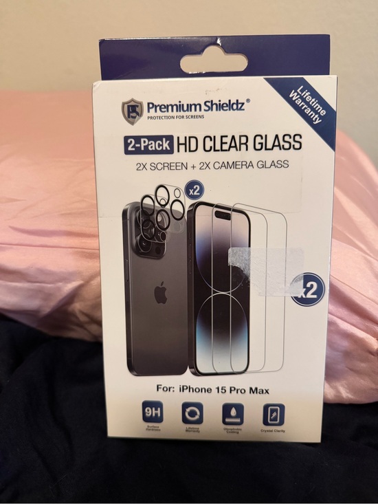 premium shields Other - 2-Pack HD Clear Glass Screen & Camera Protectors for iPhone 15 Pro Max - Clear